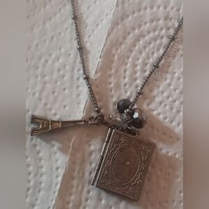 Eiffel Tower Locket Necklace with Beads